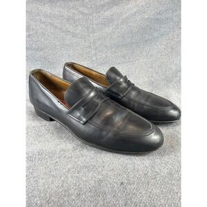 Cole Haan Penny Loafer Mens 9 B Black Leather Grand Os Made In Italy Dress Shoe